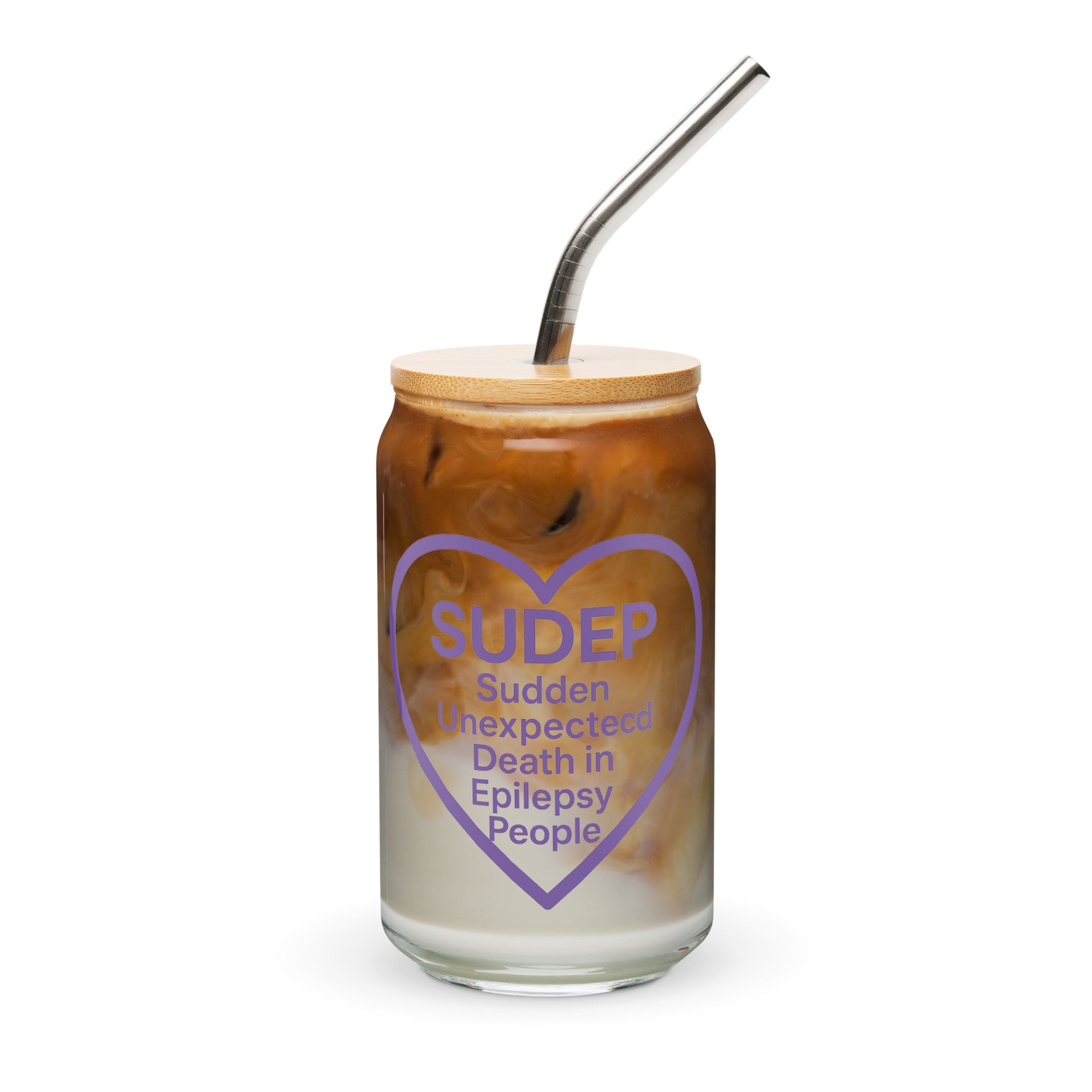 Epilepsy Awareness Can-Shaped Glass